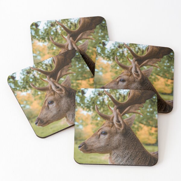 Item preview, Side Profile Of Fallow Deer Buck In Autumn Forest Park designed and sold by swhittington.