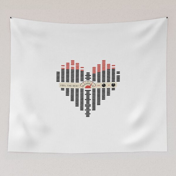 Item preview, Feel The Beat Equalizer Heart Art — Vintage Audio Music Lover Gift designed and sold by cannsuh.