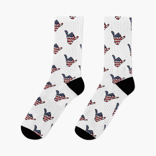 Item preview, American Flag Skeleton Shaka - Patriotic Surf Hang Loose designed and sold by Marshallamoakohene.