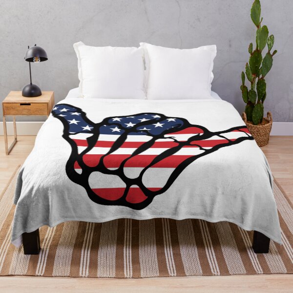 Item preview, American Flag Skeleton Shaka - Patriotic Surf Hang Loose designed and sold by Marshallamoakohene.