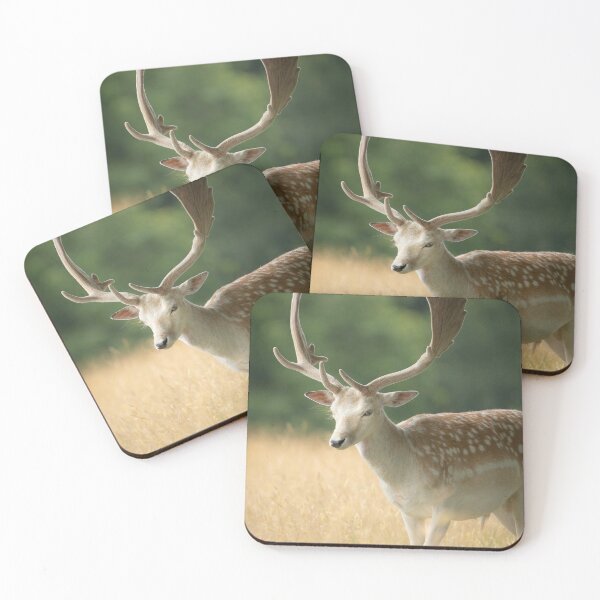 Item preview, Spotted Fallow Deer Buck Standing In Golden Grassland designed and sold by swhittington.