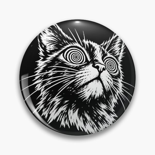 Item preview, Hypnotic Cat Spiral Eyes Weird Cat Sketch designed and sold by WitchingHourJP.