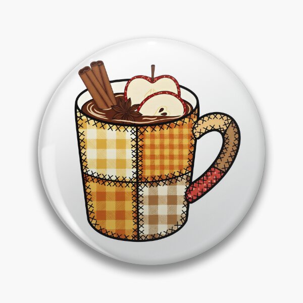 Item preview, Rustic Patchwork Spiced Apple Cider Mug Autumn Folk Art Design designed and sold by Luminari Creations.