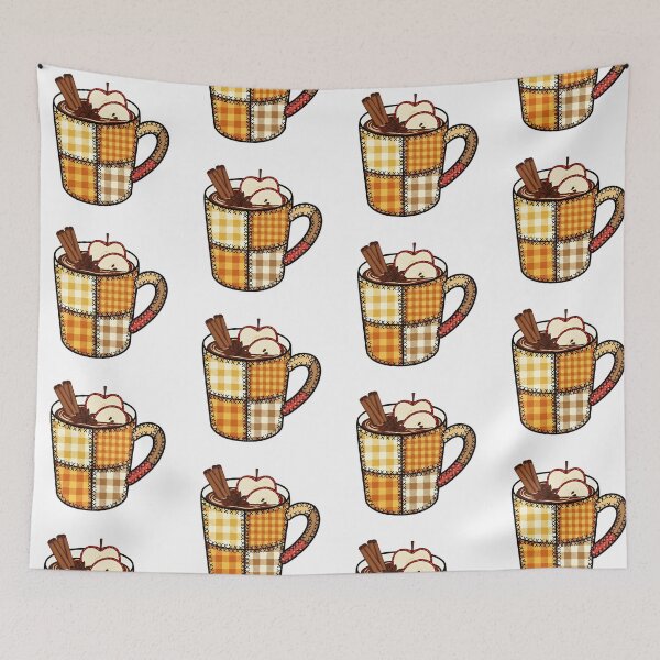 Item preview, Rustic Patchwork Spiced Apple Cider Mug Autumn Folk Art Design designed and sold by Luminari Creations.