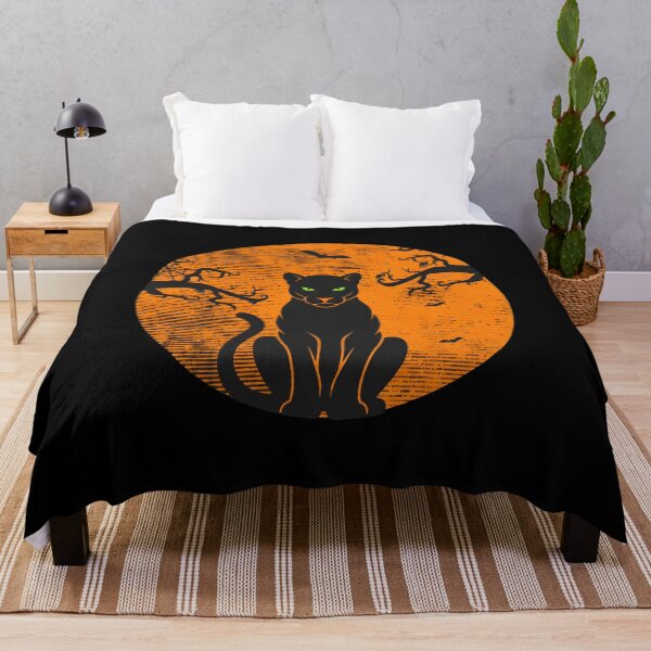 Item preview, Halloween Panther Moon Bats Spooky Feline Art designed and sold by Dmo3HarkoArt.