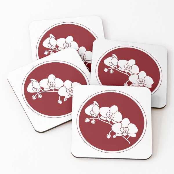 Item preview, Vintage Red Botanical Floral Motif in Round Frame - 33 designed and sold by ivyysophia.