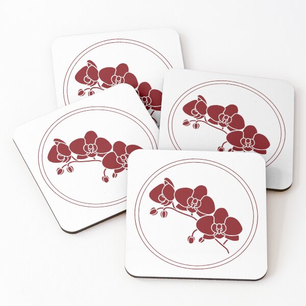 Item preview, Vintage Red Botanical Floral Motif in Round Frame - 34 designed and sold by ivyysophia.