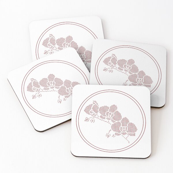 Item preview, Vintage Red Botanical Floral Motif in Round Frame - 36 designed and sold by ivyysophia.