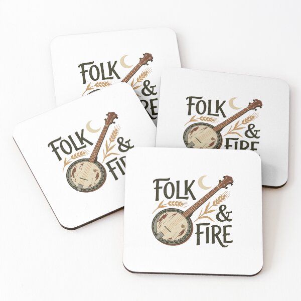 Item preview, Folk & Fire Vintage Banjo Art — Indie Folk Music Lover & Bluegrass Gift designed and sold by cannsuh.