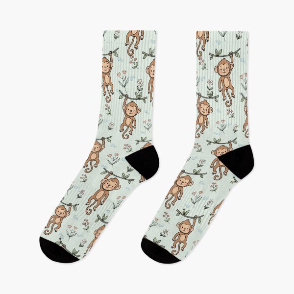 Item preview, Cute Little Monkey Hanging Seamless Pattern designed and sold by prapapon.