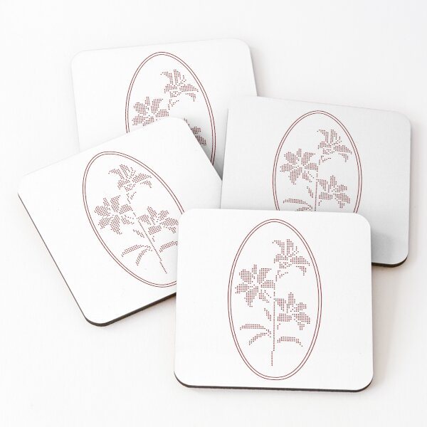 Item preview, Vintage Red Botanical Floral Motif in Oval Frame - 40 designed and sold by ivyysophia.