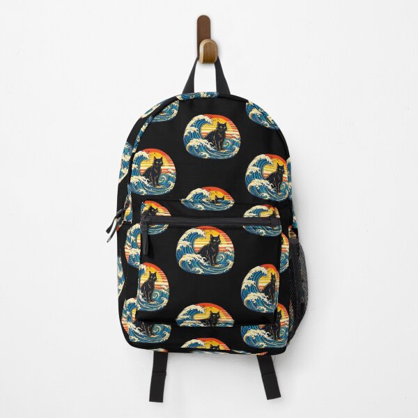 Item preview, Black Cat Ocean Wave Sunset Vintage Art designed and sold by Dmo3HarkoArt.