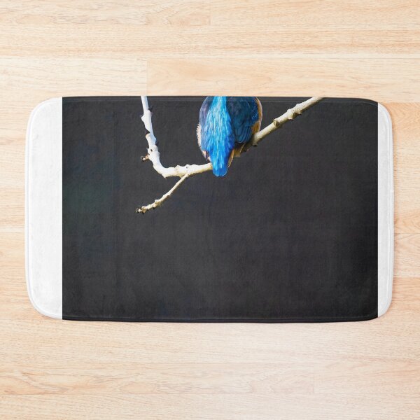Item preview, Common Kingfisher Sitting On Bare Branch Against Dark Background designed and sold by Daviean.