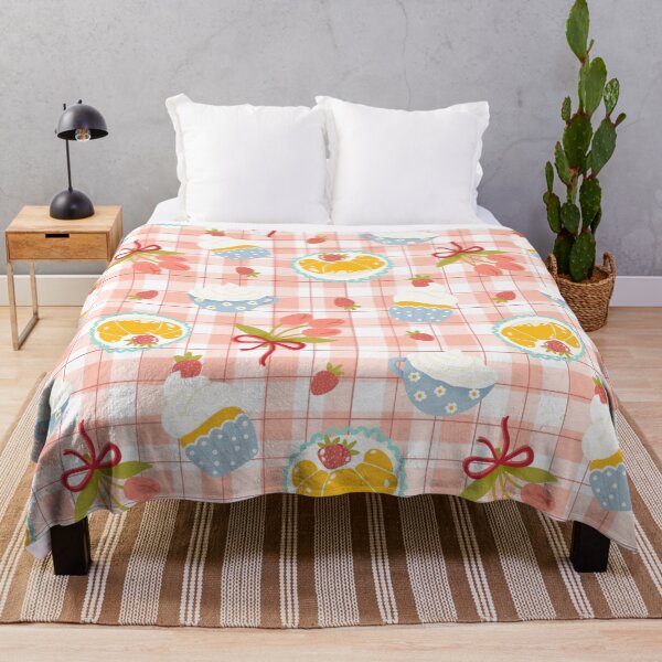 Item preview, Pastel Strawberry Tea Party Gingham Seamless Pattern designed and sold by i-have-idea.