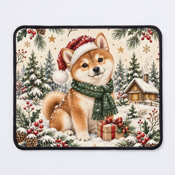 Item preview, Christmas Shiba Inu in a Cozy Winter Wonderland designed and sold by naesixpackchill.