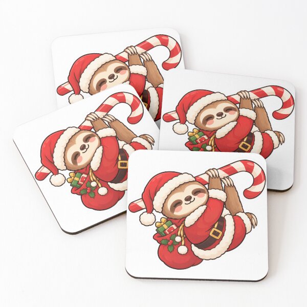 Item preview, Kawaii Santa Sloth Christmas Cute Sticker designed and sold by PriyankaSonara.