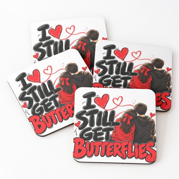 Item preview, I Still Get Butterflies – Romantic Couple Love Design designed and sold by Lovestickerco.
