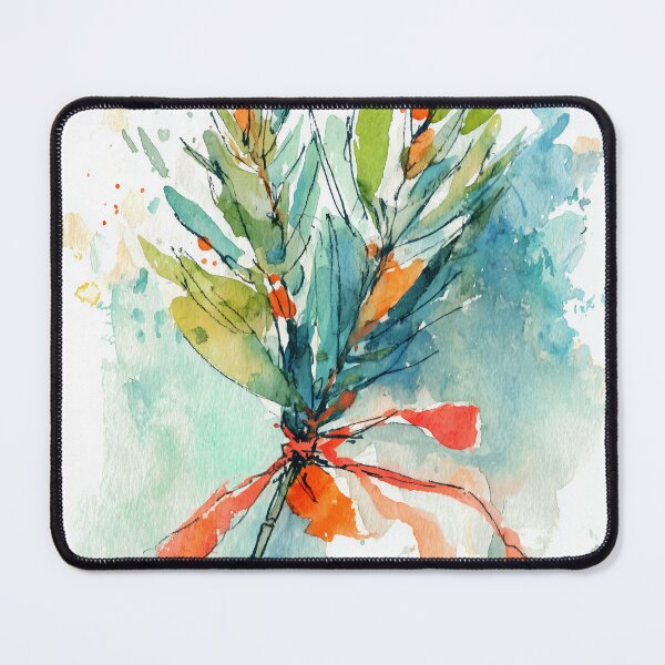 Item preview, Watercolor Evergreen Sprig Tied with Red Ribbon designed and sold by solynneart.