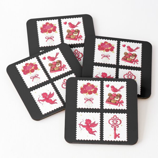 Item preview, Cupid Love Key Valentine Stamp Collection Romantic Design designed and sold by Luminari Creations.