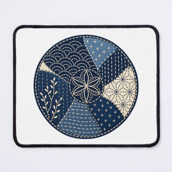 Item preview, Indigo Sashiko Patchwork - Japanese Stitching Textile Art designed and sold by WeirdlyMild.