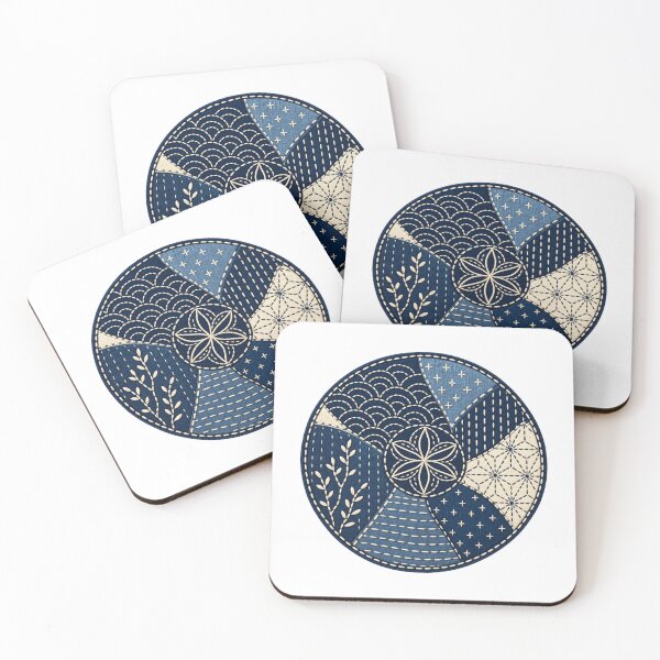 Item preview, Indigo Sashiko Patchwork - Japanese Stitching Textile Art designed and sold by WeirdlyMild.