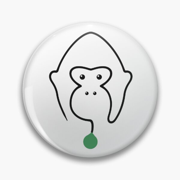 Item preview, Gorilla Face One Line Art with Green Leaf designed and sold by MirrorsFineArt.