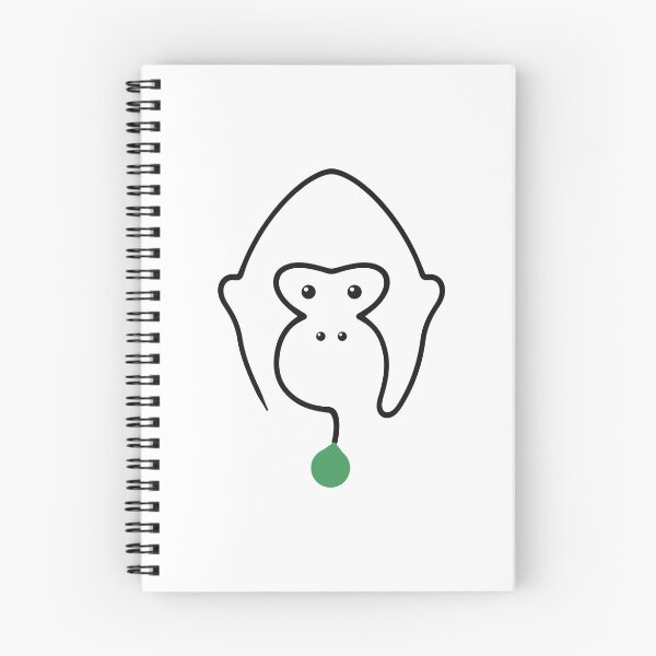 Item preview, Gorilla Face One Line Art with Green Leaf designed and sold by MirrorsFineArt.