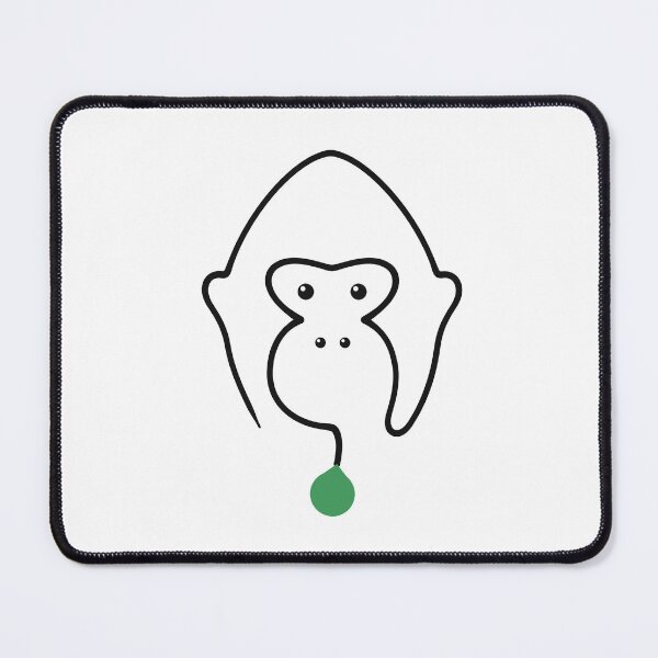 Item preview, Gorilla Face One Line Art with Green Leaf designed and sold by MirrorsFineArt.