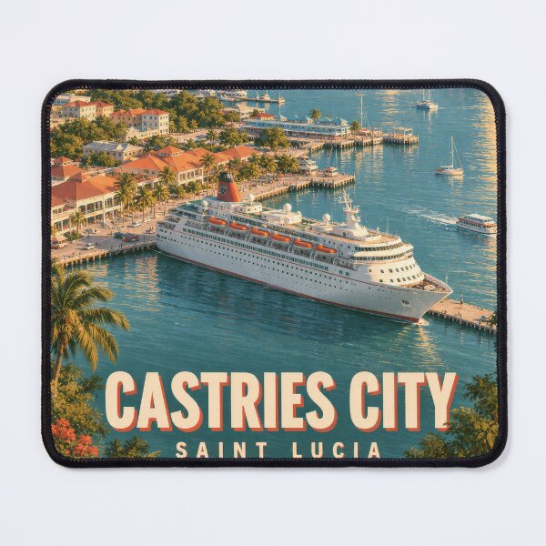 Item preview, Castries City Saint Lucia Harbor Center Scene designed and sold by scicilysimonee.