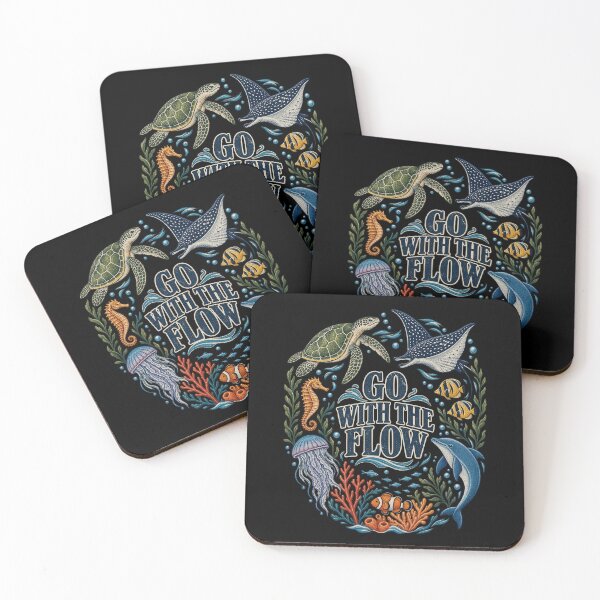 Item preview, Embroidered Go With The Flow Marine Life designed and sold by Watsonza.