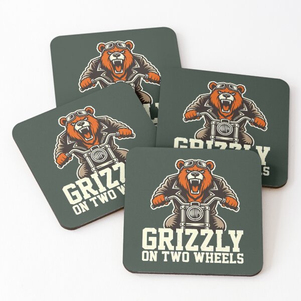 Item preview, Grizzly On Two Wheels Roaring Biker Bear designed and sold by LV-creator.