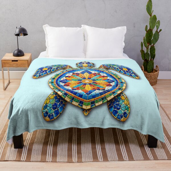 Item preview, Mosaic Sea Turtle | Colorful Geometric Turtle Art designed and sold by Zaru Art Studio.