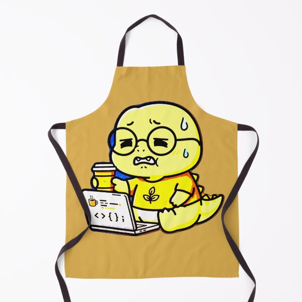 Item preview, Stressed-Out Dino Programmer with Coffee and Kawaii Code designed and sold by AstronautMerch.