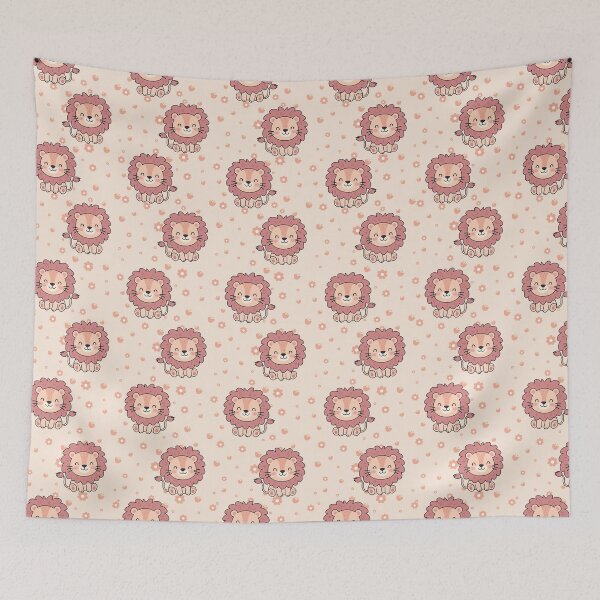 Item preview, Cute Little Lion Seamless Pattern Background designed and sold by prapapon.