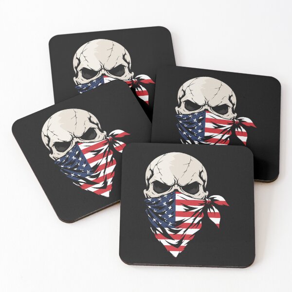 Item preview, American Flag Bandana Skull - Patriotic Biker Skull designed and sold by Marshallamoakohene.