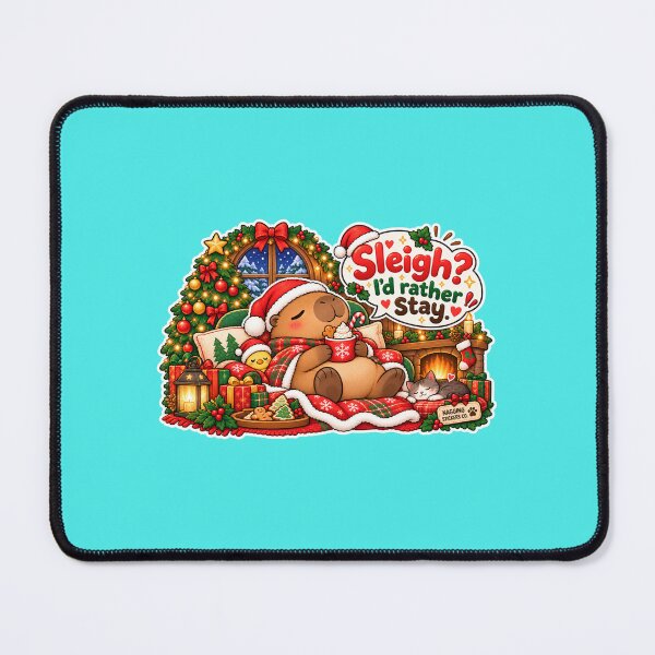 Item preview, SLEIGH? I'D RATHER STAY! 2026 BY NAGGINGSTICKERSCO. NAGGING CAPYBARA'S A VERY NAGGING CHRISTMAS! COLLECTION | AQUA Edition | No.01 designed and sold by LaMaisonOfMY.