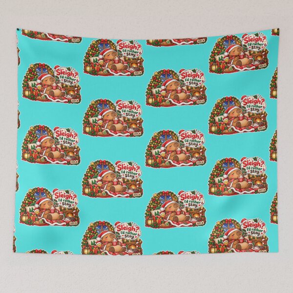 Item preview, SLEIGH? I'D RATHER STAY! 2026 BY NAGGINGSTICKERSCO. NAGGING CAPYBARA'S A VERY NAGGING CHRISTMAS! COLLECTION | AQUA Edition | No.01 designed and sold by LaMaisonOfMY.