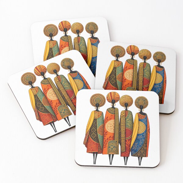 Item preview, Colorful African Art of Four Elegant Women designed and sold by aliyehc.