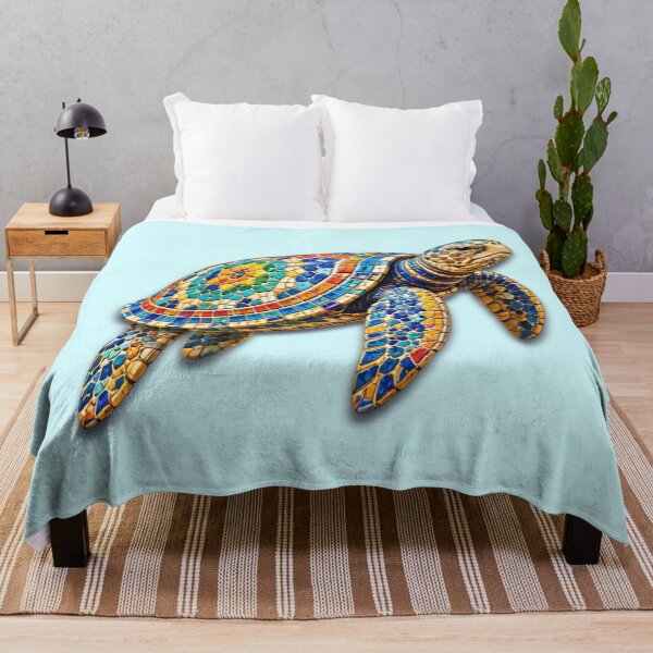 Item preview, Mosaic Sea Turtle | Colorful Turtle, Ocean Art designed and sold by Zaru Art Studio.