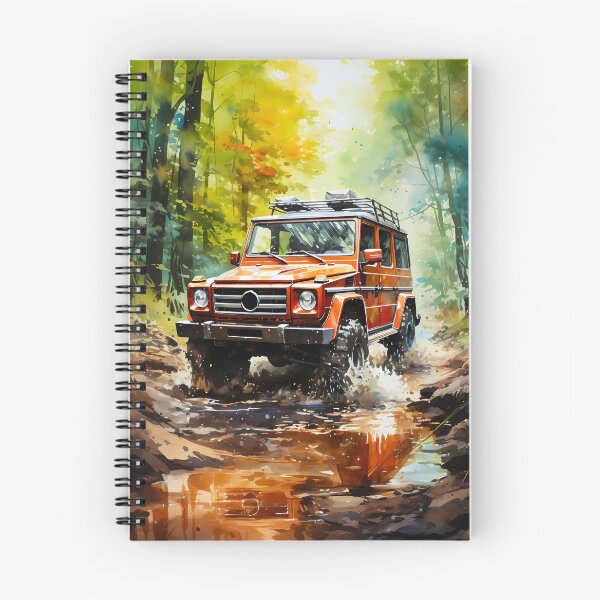 Item preview, Orange Off-Road SUV Splashing Through Forest Trail designed and sold by RevUpDesign.