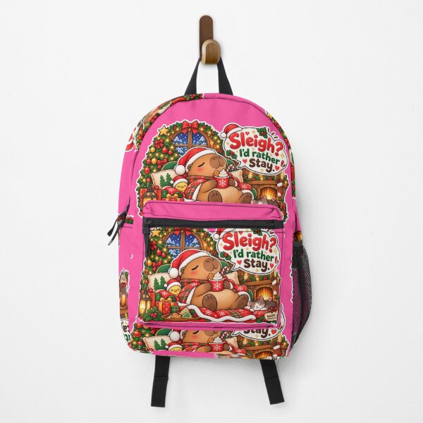 Item preview, SLEIGH? I'D RATHER STAY! 2026 BY NAGGINGSTICKERSCO. NAGGING CAPYBARA'S A VERY NAGGING CHRISTMAS! COLLECTION | ELECTRIC PINK Edition | No.01 designed and sold by LaMaisonOfMY.