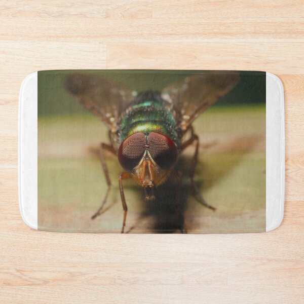 Item preview, Macro View Of Spot-Eyed Hoverfly Perched On Plant Leaf designed and sold by annendho.