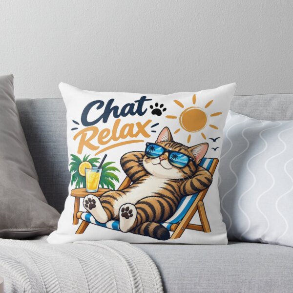 Item preview, Cat Relax – Funny Cat Summer Vacation designed and sold by Salma.Store.