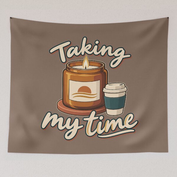 Item preview, Taking My Time Candle Making & Coffee Retro Aesthetic designed and sold by MythicCotton.