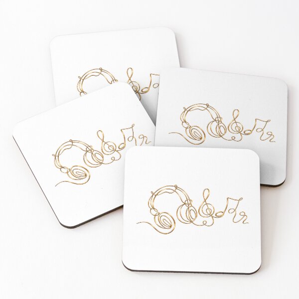 Item preview, Golden Music Flow – Elegant Headphones & Treble Clef Line Art designed and sold by CalmMandala.