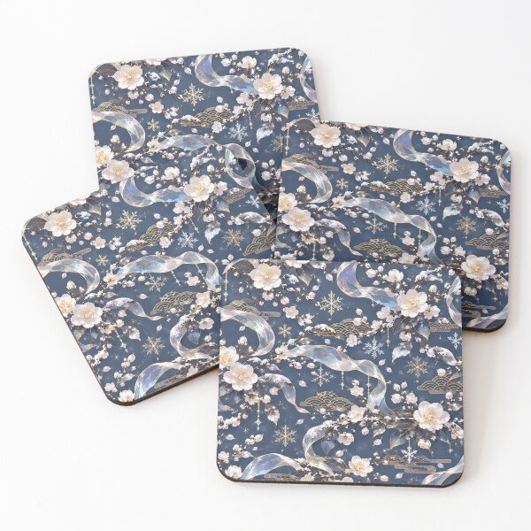 Item preview, Japanese pattern flowers winter inspired  designed and sold by Helmy Dream.