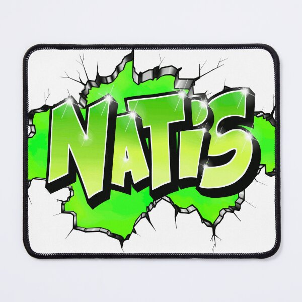 Item preview, NATIS Name Graffiti Green – Cool Custom Street Art Gift designed and sold by BlachGallery.