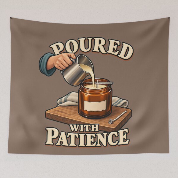 Item preview, Poured With Patience Candle Making Retro Craft designed and sold by MythicCotton.