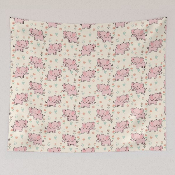 Item preview, Cute Little Elephant Seamless Pattern Background designed and sold by prapapon.