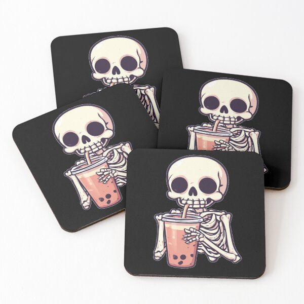 Item preview, Cute Skeleton Drinking Boba Tea Iced Coffee Halloween designed and sold by Digital Design Art.